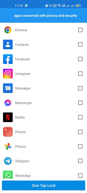 select the apps