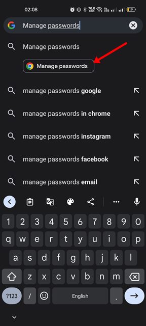 Chrome's settings