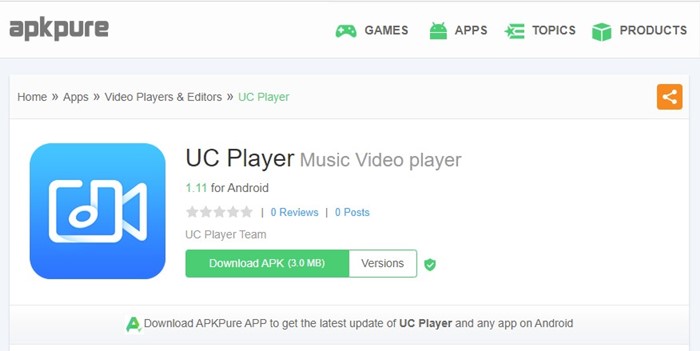 grab the UC Player Apk file