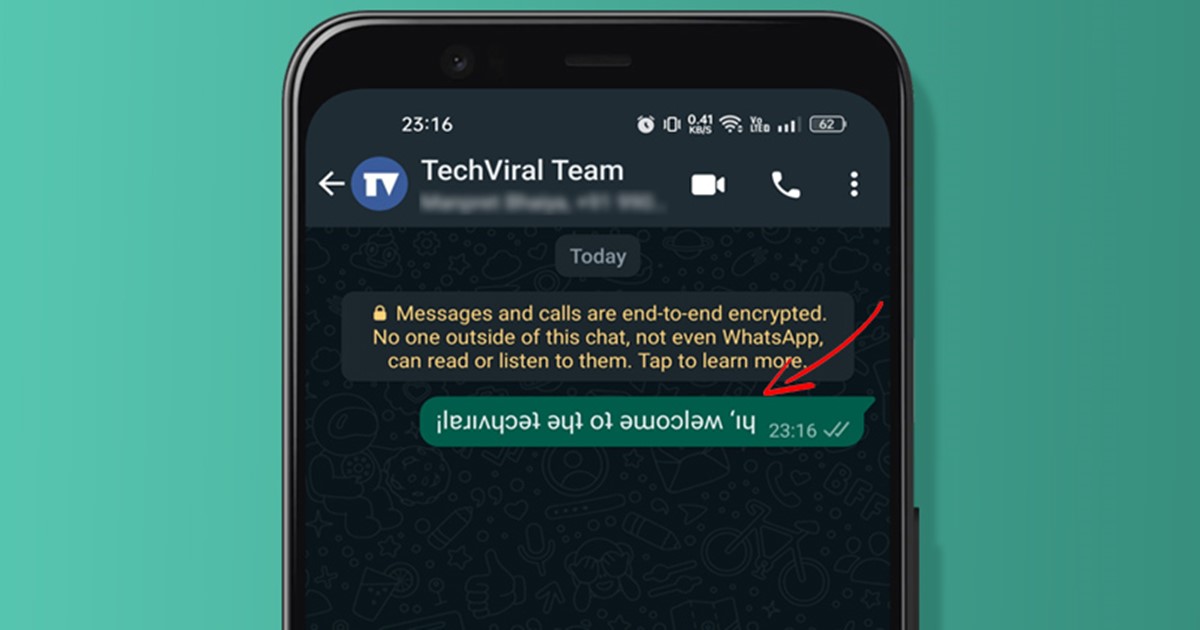 Hogyan írjunk fejjel lefelé szöveget a WhatsApp-on