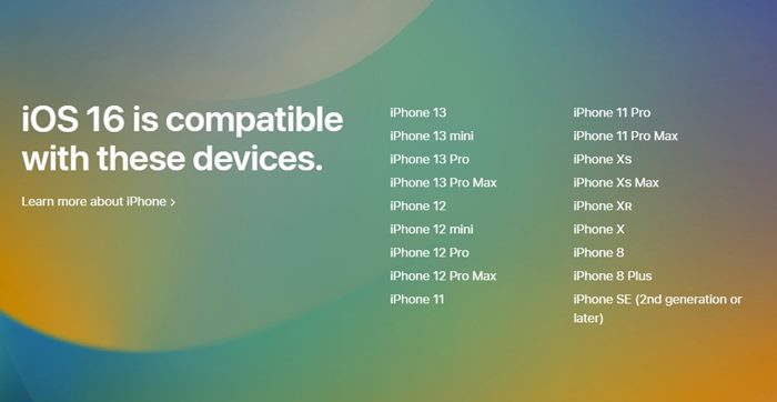 Az iPhone-od megkapja az iOS 16 frissítést?