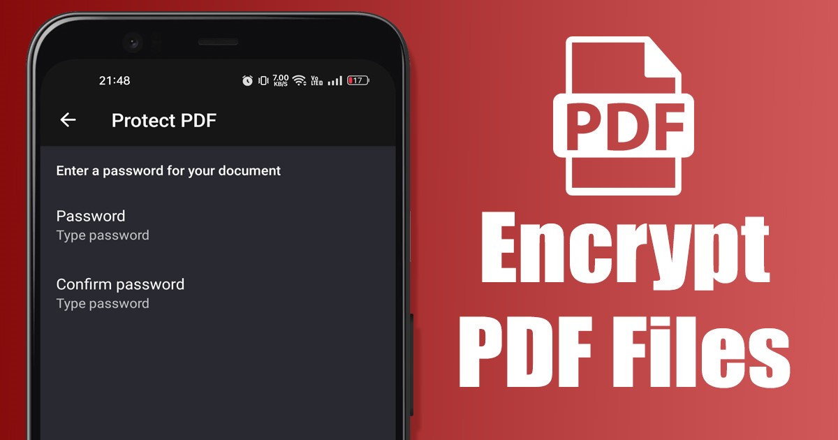 password protect any PDF file on an Android