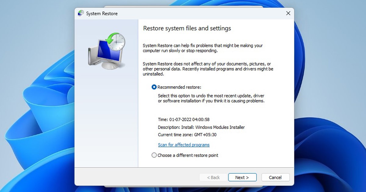 Cách lập lịch các điểm khôi phục hệ thống tự động trong Windows 11