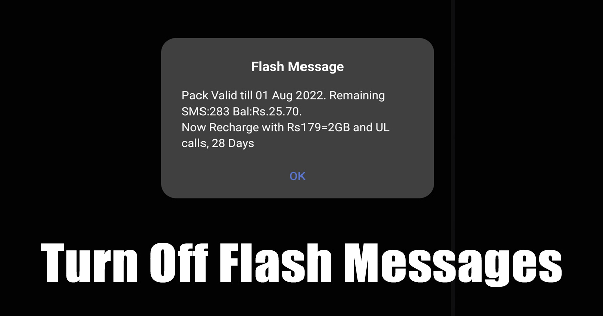 How to Turn Off Flash Messages on Android