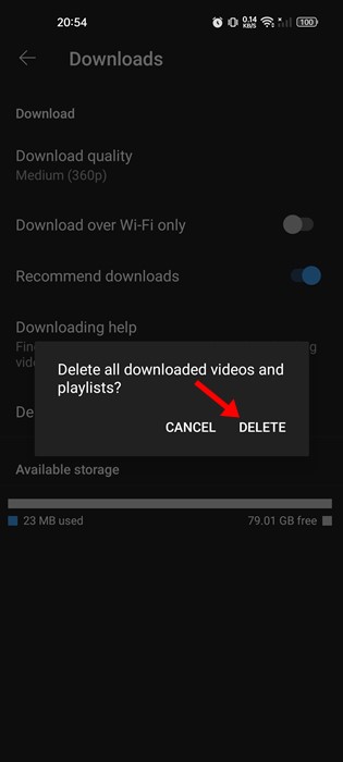 Delete Downloaded YouTube Videos on Android