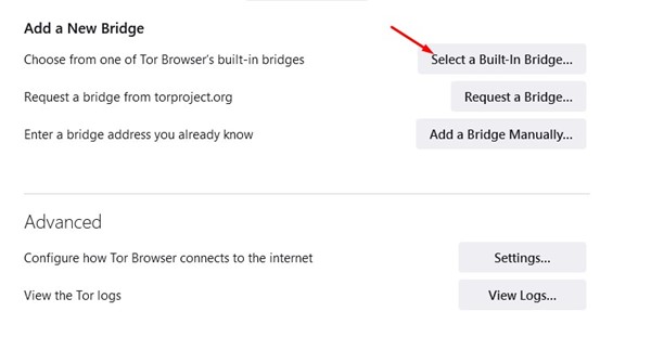 'Select a Built-in Bridge'