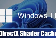 Delete DirectX Shader Cache in Windows 11