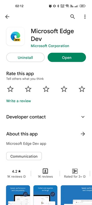 Microsoft Edge-ontwikkelaar