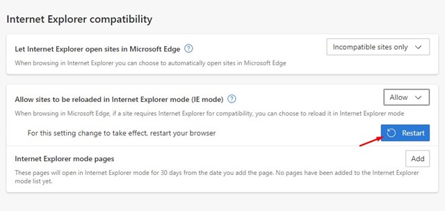 Engedélyezze az Internet Explorer módot a Microsoft Edge-ben