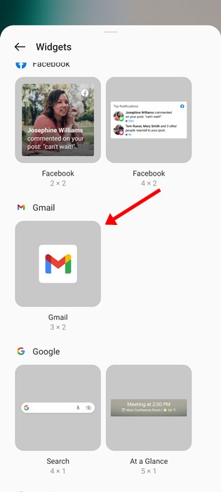 Add Gmail Widget to Android