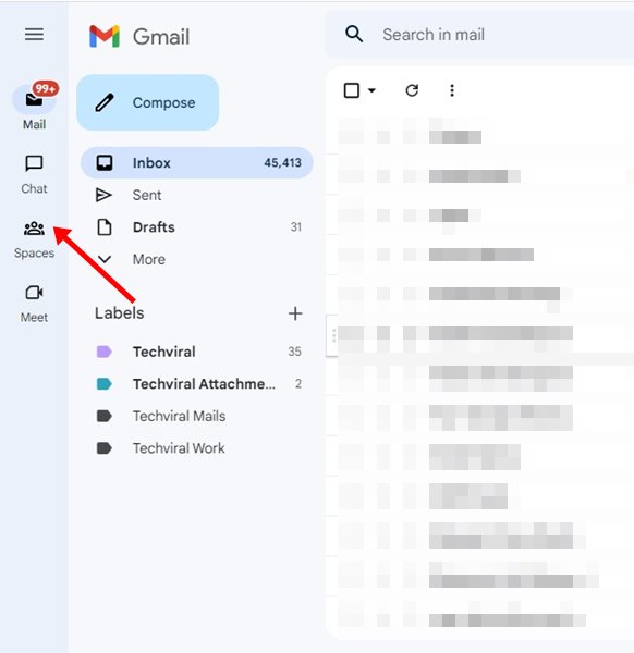Barra lateral do Gmail
