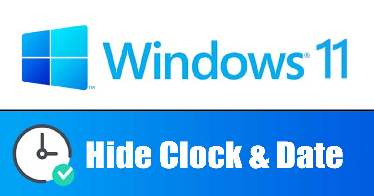 Hide Clock and Date From Taskbar in Windows 11