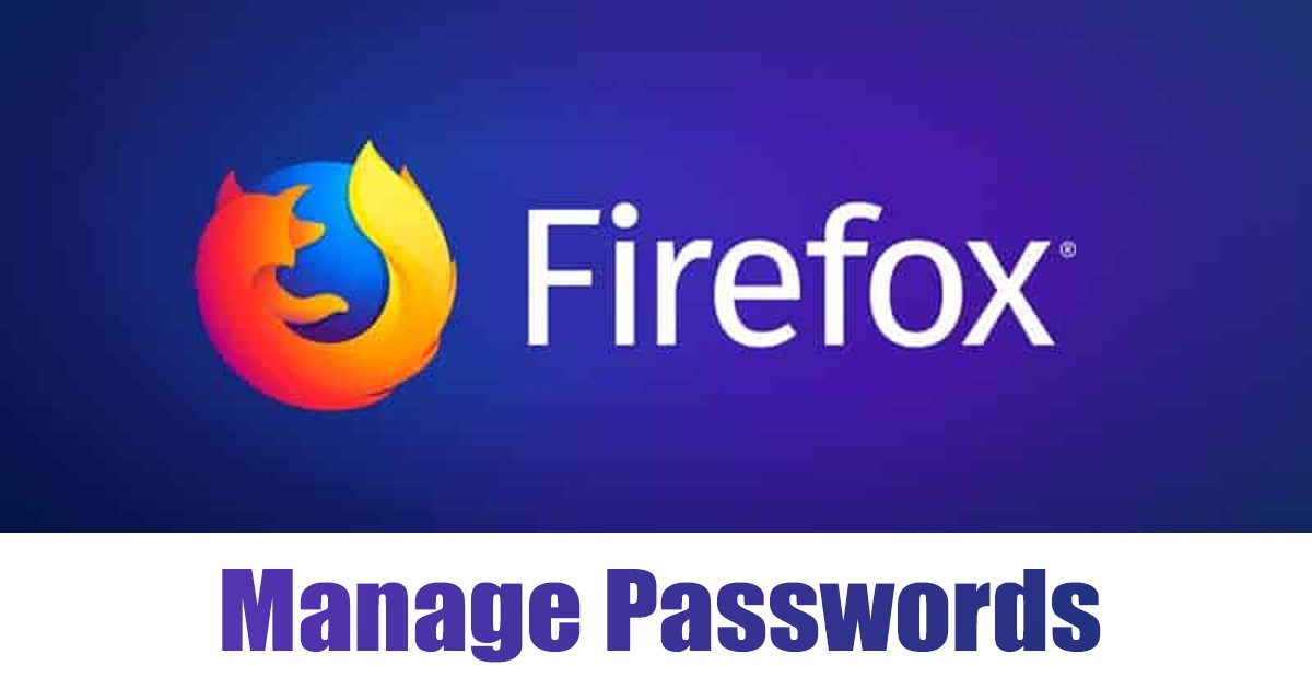 view saved passwords in the Firefox