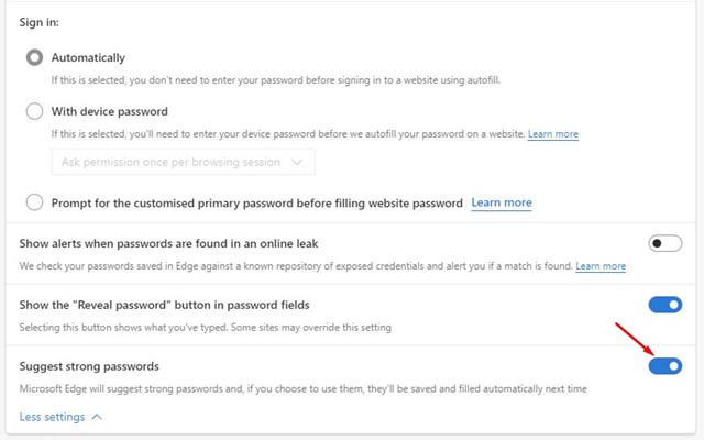 How to Generate Strong Passwords with Microsoft Edge - 68