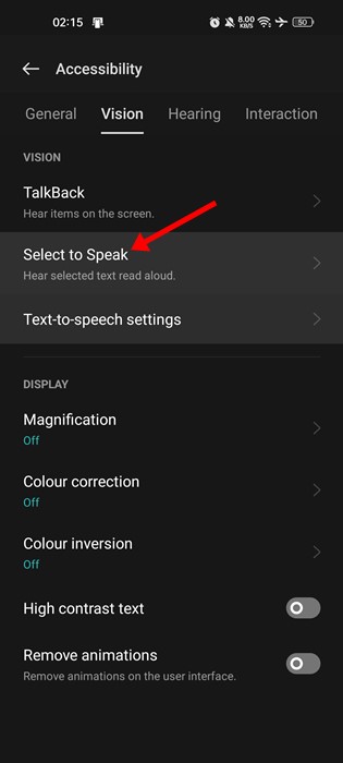Select to Speak