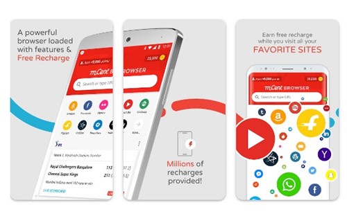 Navigateur mCent- applications Android de recharge gratuites