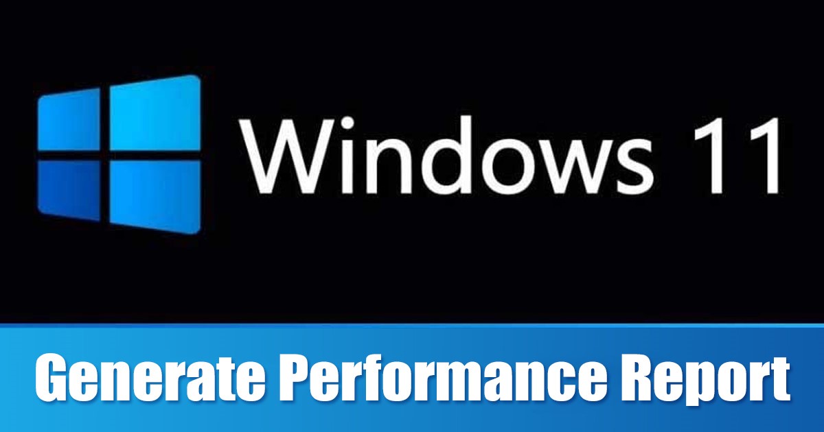 Generate System Performance Report on Windows 11