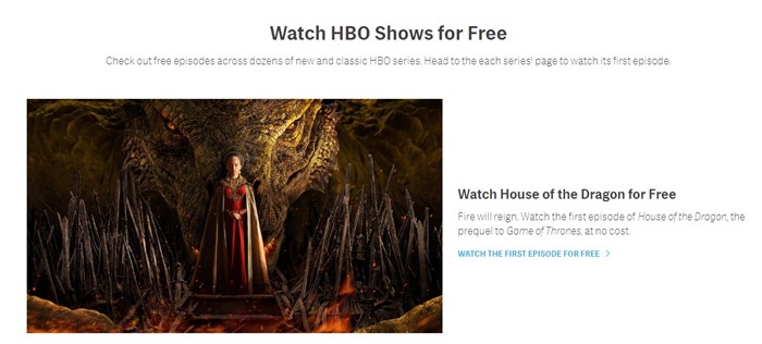 Watch HBO for free on the official website