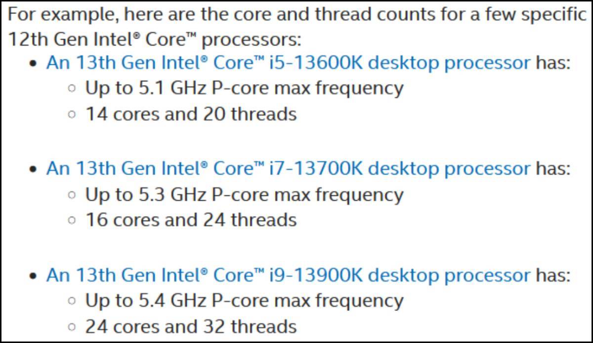 Here's the Specification of the Intel 13th Gen Raptor Lake Processor