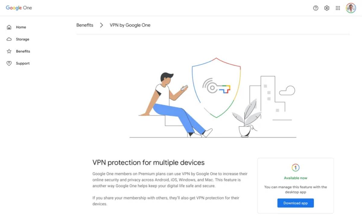 Đăng ký của Google One hiện cũng bao gồm dịch vụ VPN