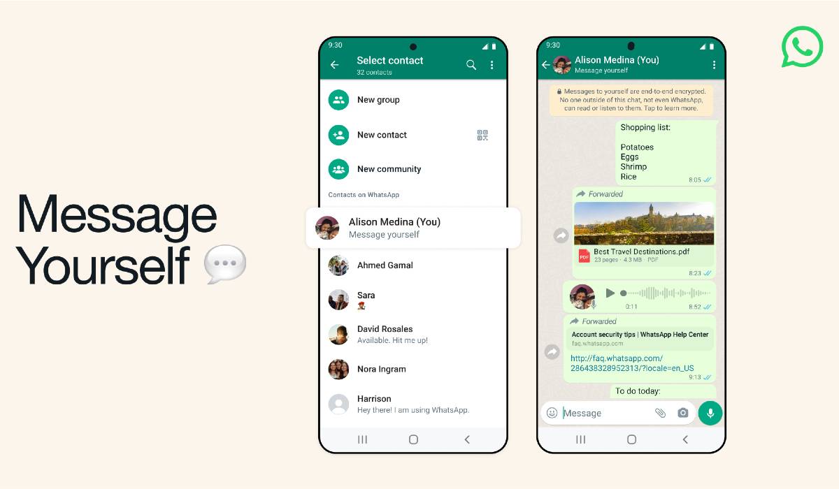 WhatsApp's Message Yourself All Details