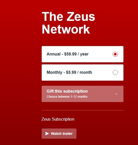 How Much is Zeus Subscription Cost?