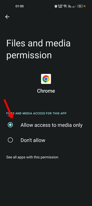 Allow access to media only
