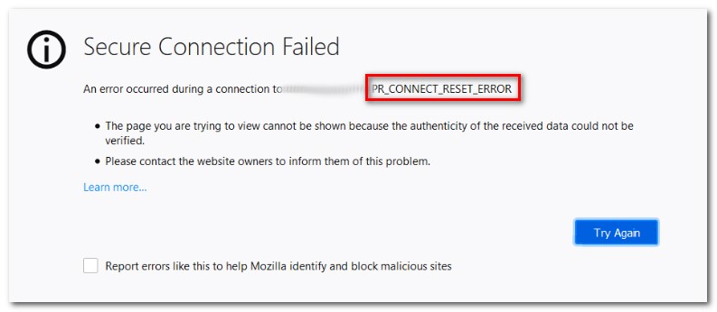 corrigir PR_CONNECT_RESET_ERR no Firefox