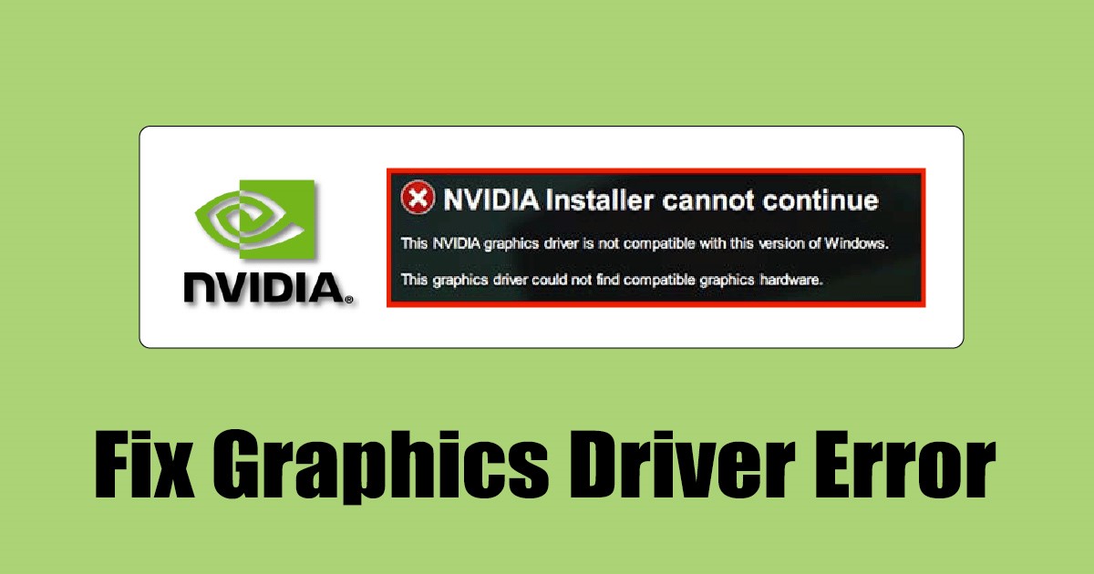 Javítás: Az NVIDIA illesztőprogram nem kompatibilis ezzel a verzióval