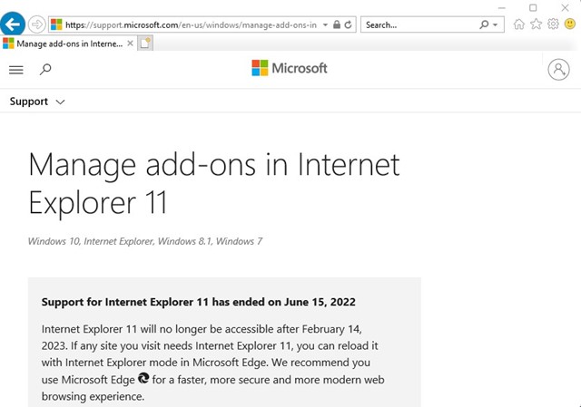 Internet Explorer yang lengkap