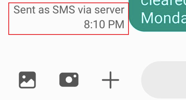What does SMS sent via server mean?