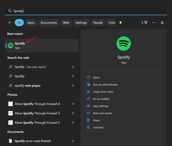 Applicazione desktop Spotify