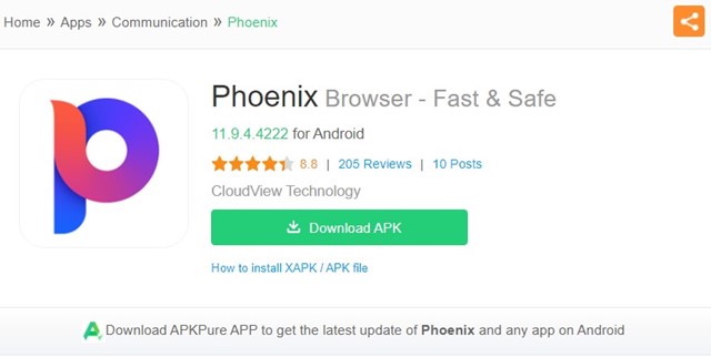 Descargar Phoenix Browser para Windows 11