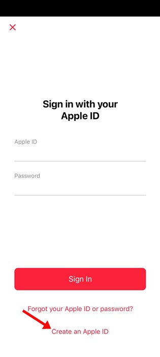Create New Apple ID