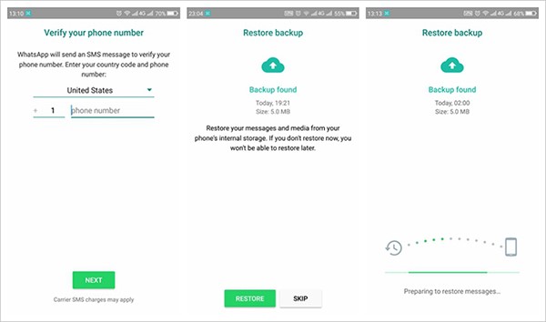 Retrieve Blocked WhatsApp Messages via Google Backup