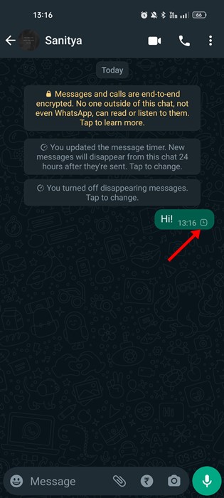 O que significa Timer no bate-papo do WhatsApp?