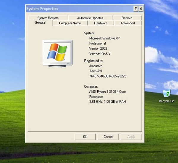 Verifique se o Windows XP está ativado