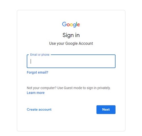 sign in with your Google Account