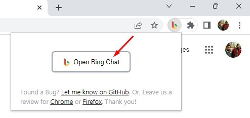Bing Chat'i aç