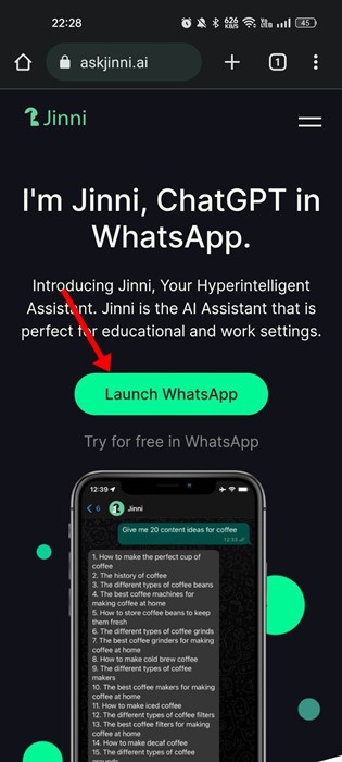 WhatsApp'ı Başlat