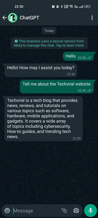ask the AI chatbot
