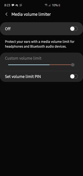 Disable the Volume Warning