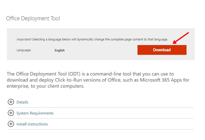 download Office Deployment Tool