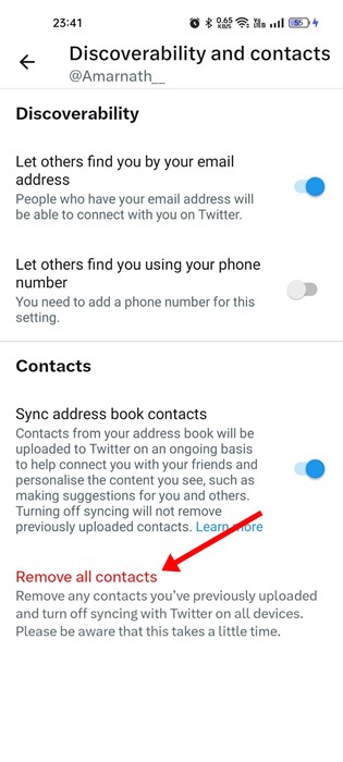 Remove all contacts