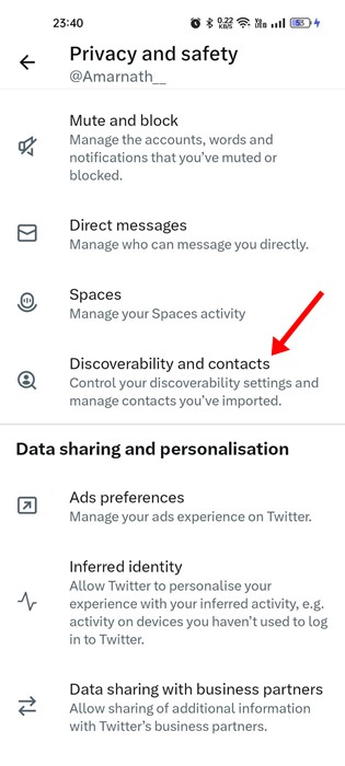 Discoverability and contacts