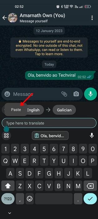 text getting translated