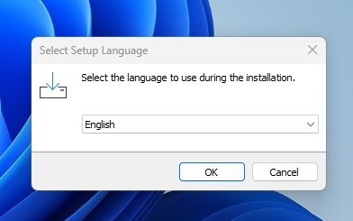 pilih bahasa instalasi