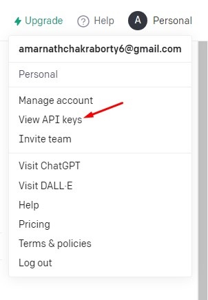 Profile > View API Keys