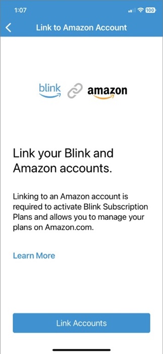 Blink ve Amazon Hesabını Bağlayın