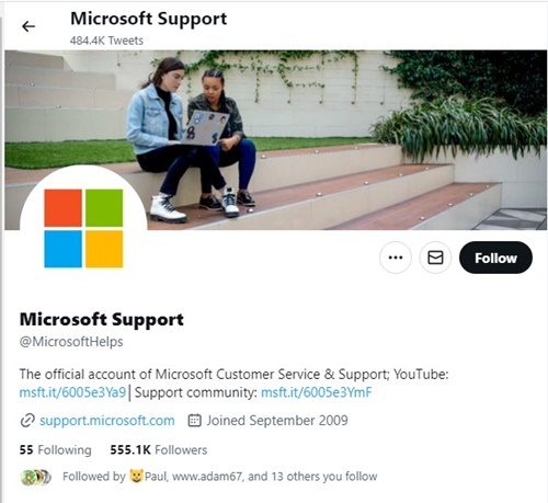 Tweet Your Problem to Microsoft Support